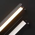 Sleek Modern Dark Colored Rectangular Wall Lamps With Illuminated Strip Design 3d model