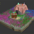 Outdoor Picnic Setup With Grass Table Checkered Tablecloth Basket Food And Drinks