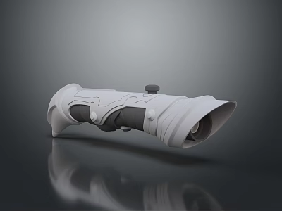 Modern Tactical Weapon Featuring Sleek White Design And 3D Rendered Scope Details 3d model