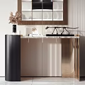 Light Luxury End View Table Entrance Cabinet 3d model