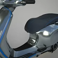 Modern Light Gray Scooter With Dark Blue Seat And Blue Accent Line Design