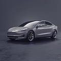 Silver Tesla Sedan With Sleek Modern Exterior And Black Alloy Wheels