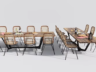 Modern Outdoor Table and Chair Outdoor Leisure Table and Chair 3d model