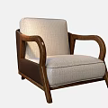 Elegant Single Sofa With Wooden Armrests Soft Upholstered Seat And Modern Design