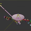 Advanced Spacecraft Scientific Equipment With Parabolic Antenna Long Boom And Instruments
