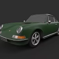 Green Vintage Porsche Sports Car With Classic Design And Chrome Accents