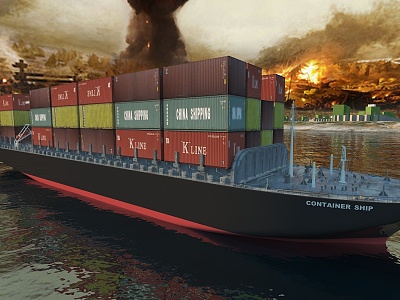 cargo shipping cargo ship 3d model