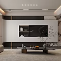Modern Living Room Interior Design With Sofa Coffee Table And TV Wall Decor