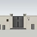 Modern gate fence 3d model