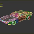 Green Vintage Sports Car With Sleek Design Brown Interior And Alloy Wheels On Dark Background