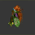 Vibrant Fairy Character With Orange Hair Blue Skin Wings On Branch With Colorful Leaves