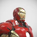 Iron Man Game And Movie Character With Red And Gold Armor Helmet Design 3d model