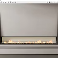 Modern Minimalist Fireplace Interior With Warm Flames And Sleek White Wall Design