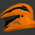 Tactical Weapon Helmet In Orange With Black Stripes And Modern Protective Design Features