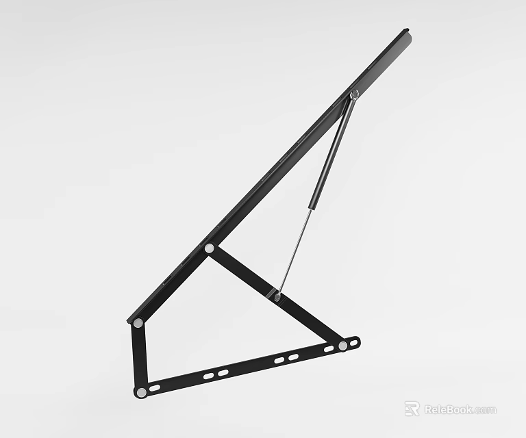 Black Metal Bracket with Folding Structure and Mounting Holes for Support Use 3d model 