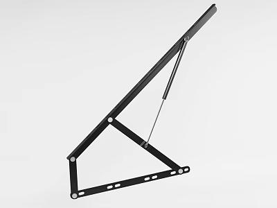 Black Metal Bracket with Folding Structure and Mounting Holes for Support Use 3d model