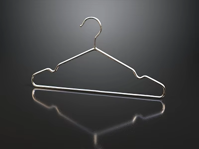 Modern Metal Hanger With Sleek Design And Reflective Finish On Dark Background 3d model