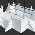Elegant National Flag Display On White Stone Pedestal With Railing And Flagpoles