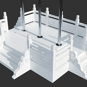 New Chinese-style Flag-raising Platform 3d model