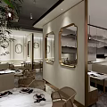 Traditional Chinese Restaurant Interior With Wooden Tables And Decorative Elements