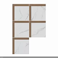 Modern Wall Components With Marble Panels And Wooden Frames Design 3d model