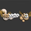 Elegant Door Arch Decoration With Golden Accents Pearls Crystals And Pine Leaf Ornaments