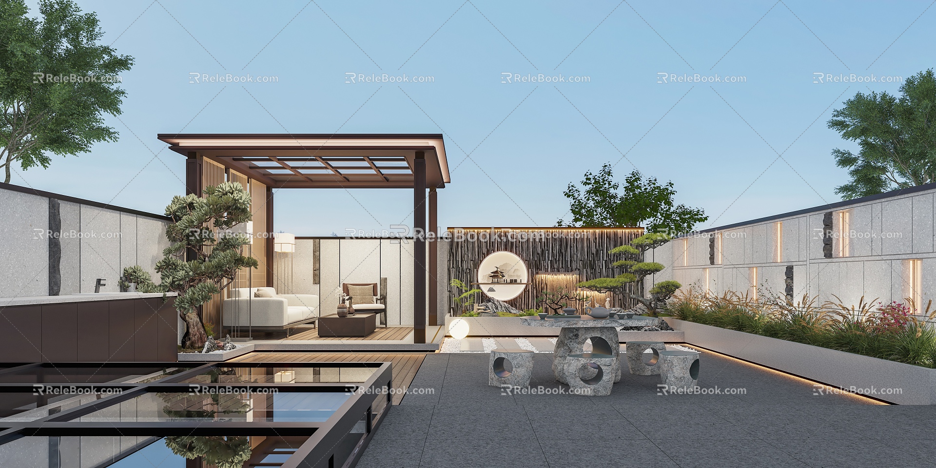 New Chinese Courtyard Garden 3d model