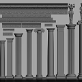 Classic Roman Columns With Fluted Shafts And Decorative Capitals For Architectural Design
