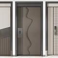 Modern Stylish Hinged Doors With Wave Patterns Grid And Geometric Designs 3d model