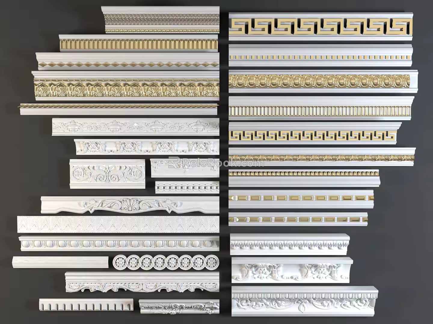 European-style plaster line top line 3d model