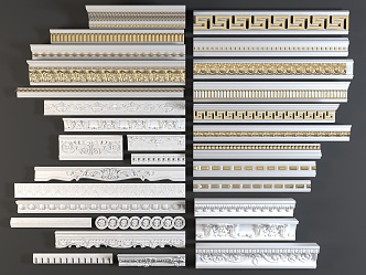 European-style plaster line top line 3d model