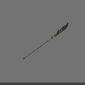 Traditional Weapon With Golden Dragon Ornament Green Handle And Sharp Blade Traditional Design