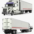 White Commercial Cargo Truck With Red Stripe Trailer For Transportation And Logistics