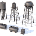 Water Tank Industrial Water Tank Roof Water Tank 3d model