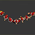 Cartoon Game Movie Characters Wearing Red Christmas Hats And Colorful Costumes