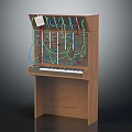 Innovative Musical Instrument And Art Supplies Wooden Structure With Keyboard And Colorful Lines