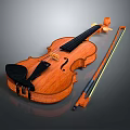 Handcrafted Solid Wood Violin Musical Instrument With Bow And Classical Design