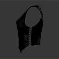 Classic Black Leather Vest With Button Front And Side Pockets Design