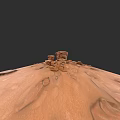 Microtopography Features Red Terrain With Rock Formations Under Dark Sky