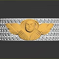 Stylish Silver Fashion Ring With Golden Wing Heart Emblem And Diamond Inlays