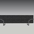 Modern Black Decorative Cabinet With Textured Surface And Geometric Metal Frame