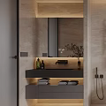 Modern Bathroom Interior With Glass Shower Enclosure Smart Toilet Vanity And Tiled Walls
