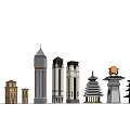 Various Styles of Towers Featuring Diverse Architectural Designs and Structures