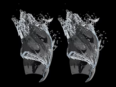 Ornamental Garden Water Splashes In Glass Decorative Features For Outdoor Spaces 3d model