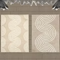 Modern square carpet abstract line square fabric carpet 3d model