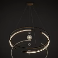 Modern Circular Chandelier With LED Lights Metal Frame And Hanging Design