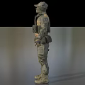 Man In Military Tactical Uniform With Helmet Tactical Vest And Protective Gear Standing