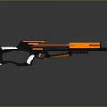 Modern Orange And Black Crossbow With Mechanical Pulley System And Ergonomic Grip