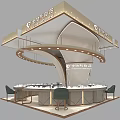 Luxury Modern Jewelry Store Interior With Curved Display Counters And Elegant Lighting