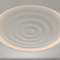 Modern Circular Ceiling Design With White Wavy Texture And Integrated Lighting 3d model